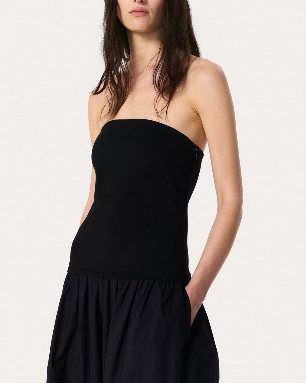 Irina Mixed-Media Dress Black - Image 5