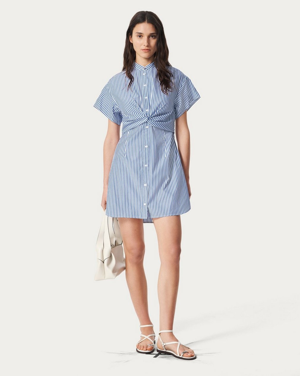 Gretchen Striped Shirt Dress Navy Stripe