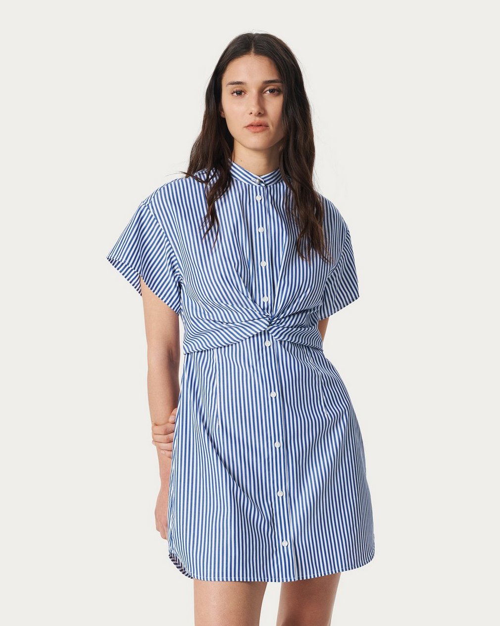 Gretchen Striped Shirt Dress Navy Stripe - Image 3