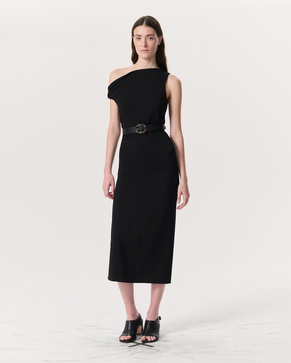 Irina Asymmetric Maxi Dress Black