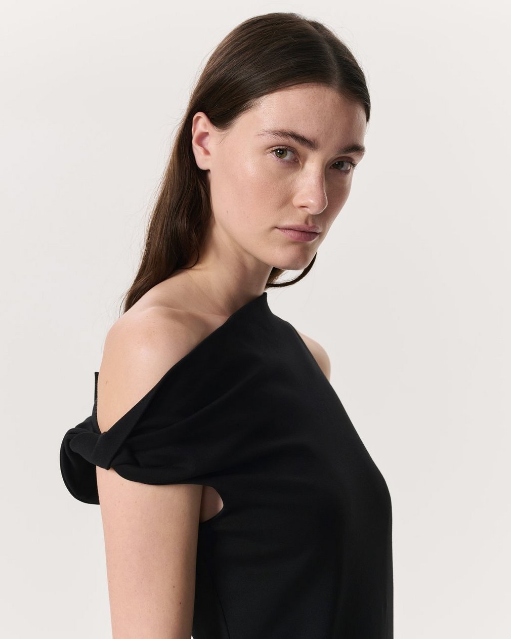 Irina Asymmetric Maxi Dress Black - Image 3