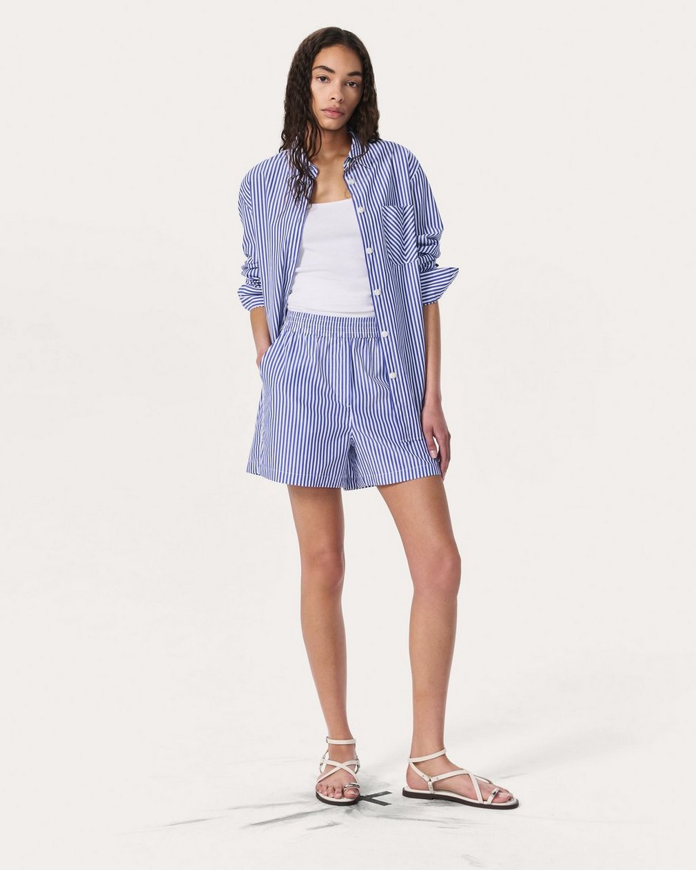 Emma Striped Shorts Navy Stripe