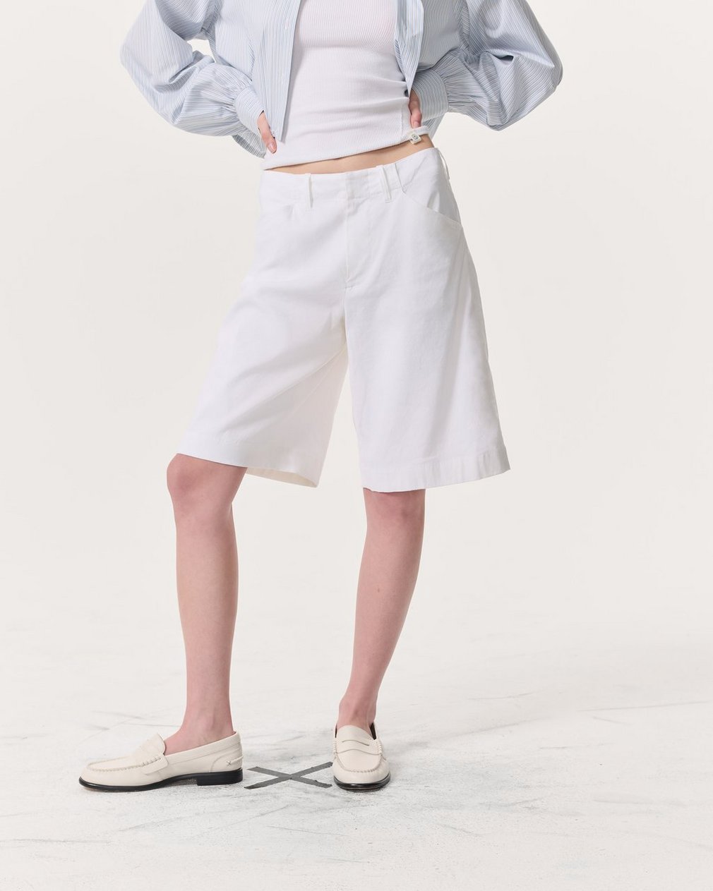 Banks Linen-Blend Shorts White - Image 3