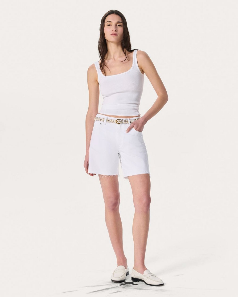 Kaia Denim Shorts White