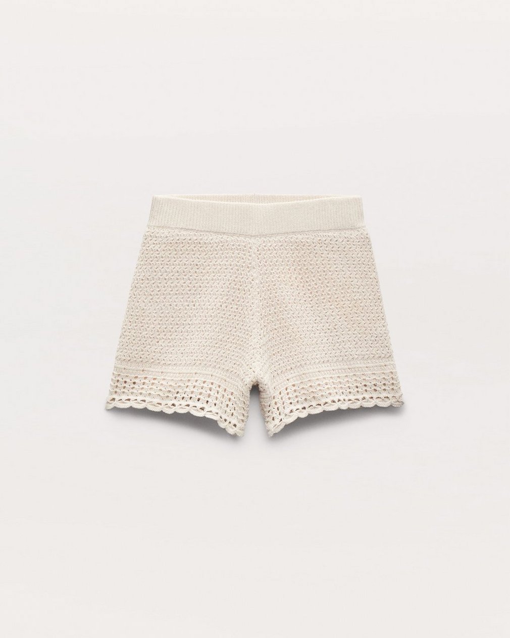 Khloe Open-Knit Shorts Ivory - Image 2