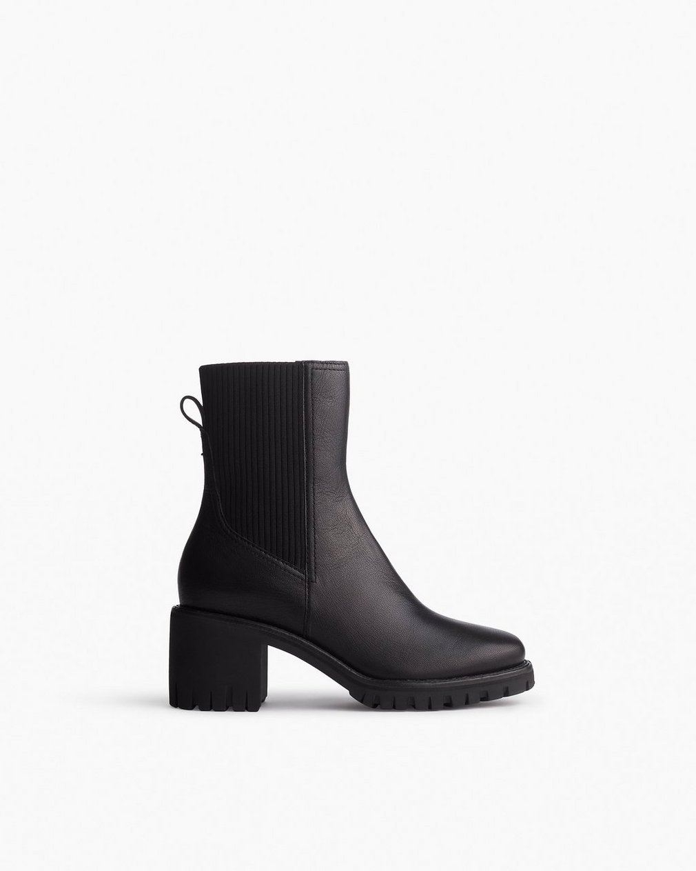 Corey Heeled Leather Chelsea Boots Black