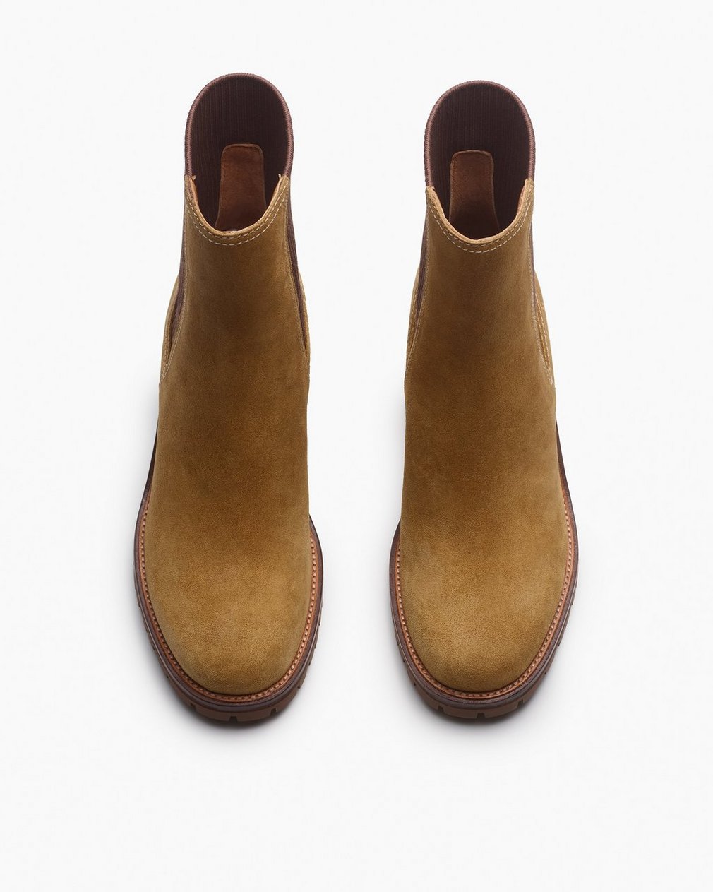 Corey Heeled Suede Chelsea Boots Caramel Suede - Image 5