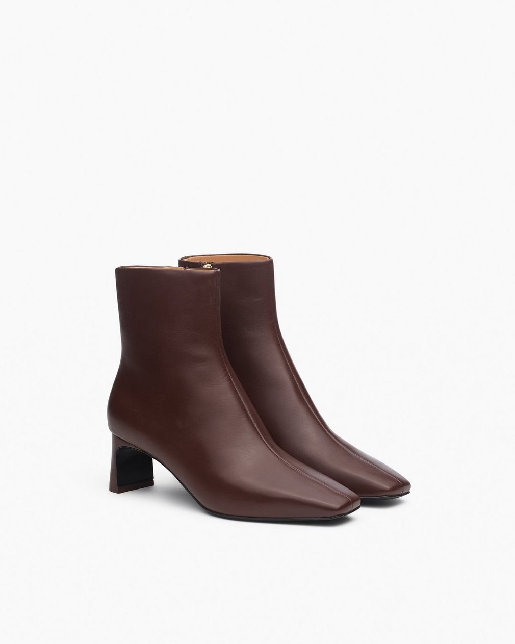 Avery Zip Leather Ankle Boots Mocha - Image 2