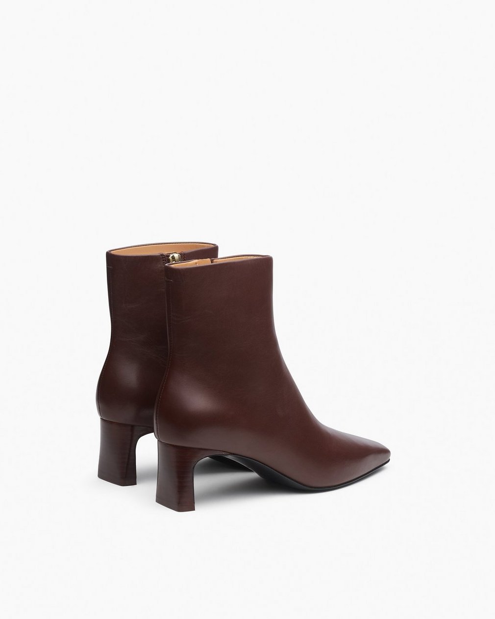 Avery Zip Leather Ankle Boots Mocha - Image 3