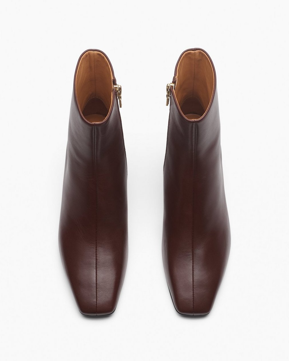 Avery Zip Leather Ankle Boots Mocha - Image 4