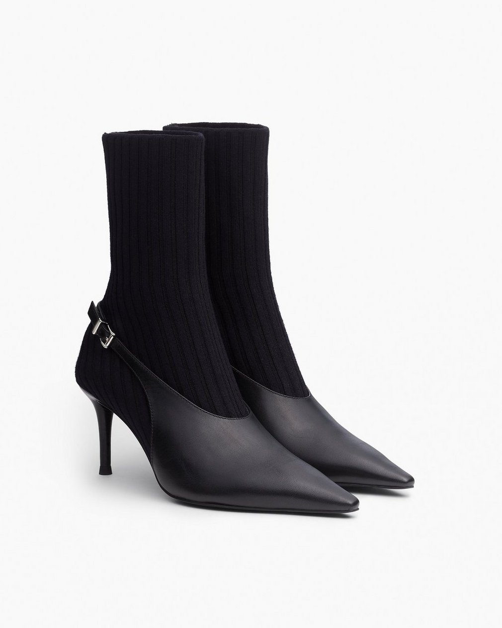 Mercer Sock Slingback Boots Black - Image 3