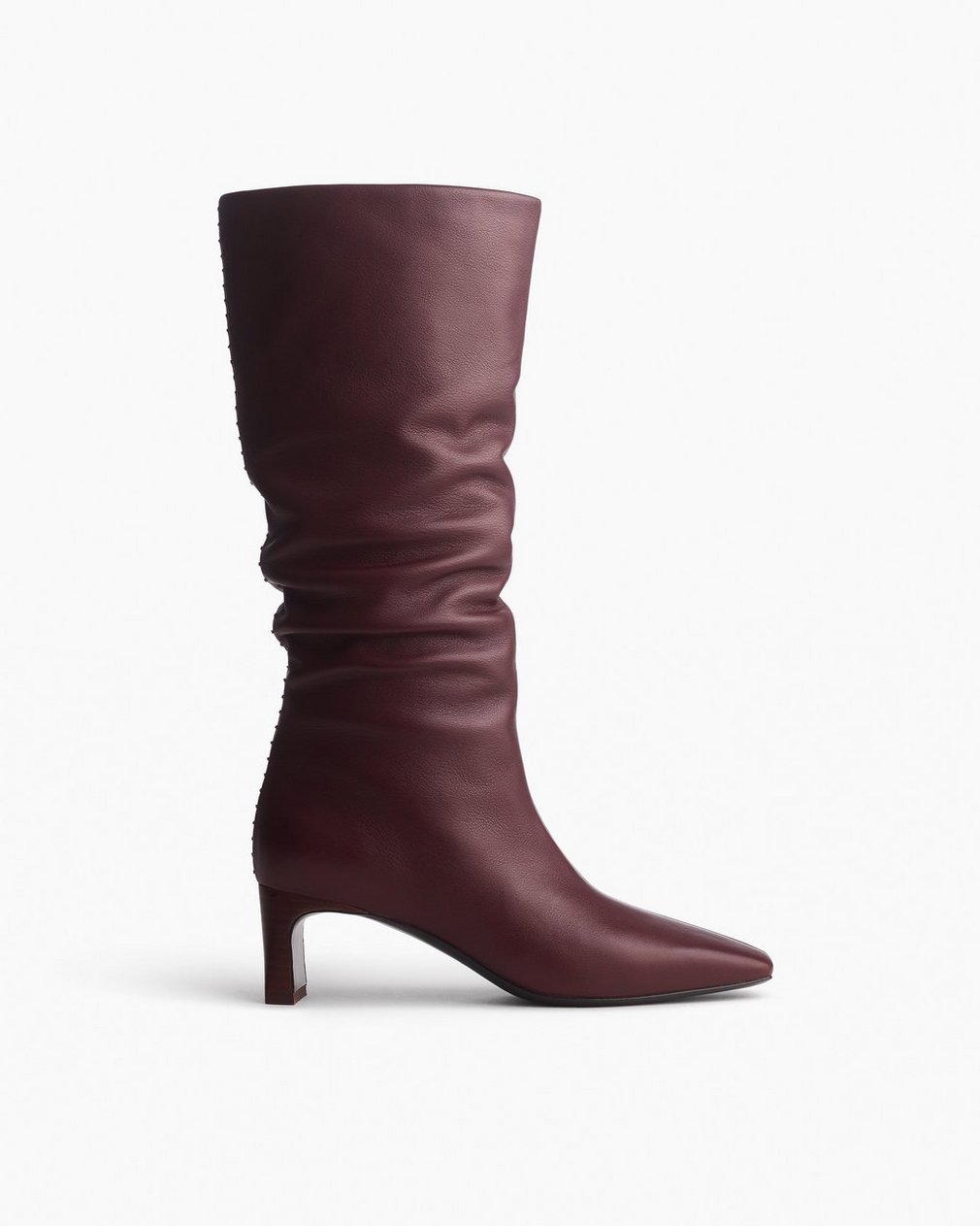 Astor Leather Slouch Boots Bordeaux
