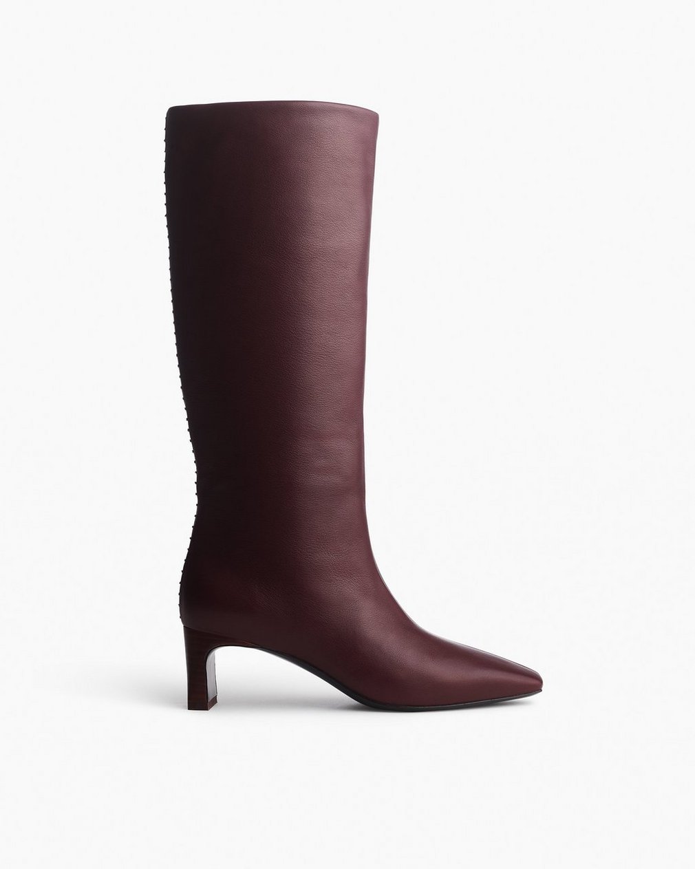 Astor Leather Slouch Boots Bordeaux - Image 3