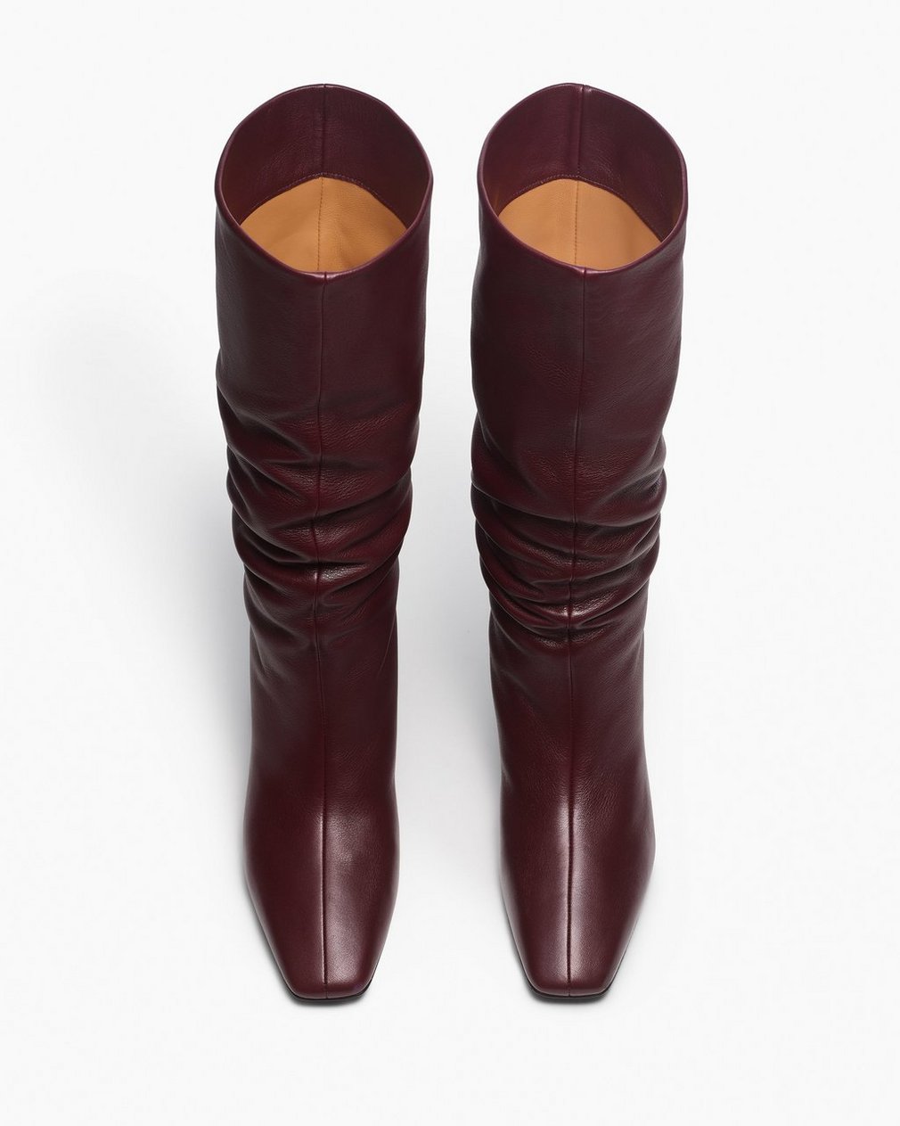 Astor Leather Slouch Boots Bordeaux - Image 6