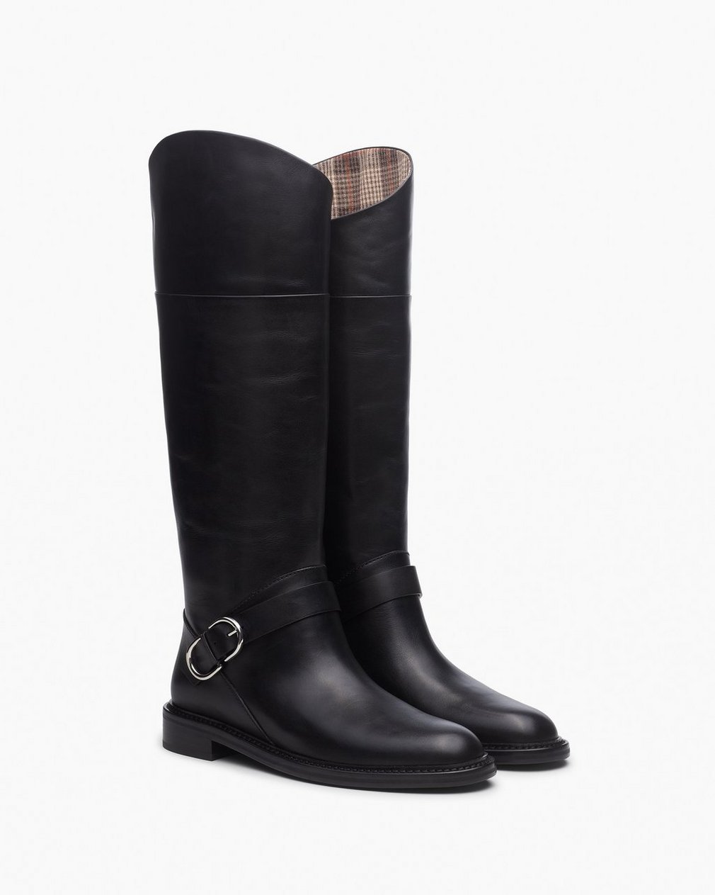 Hayden Leather Riding Boots Black Wide Calf - Image 2