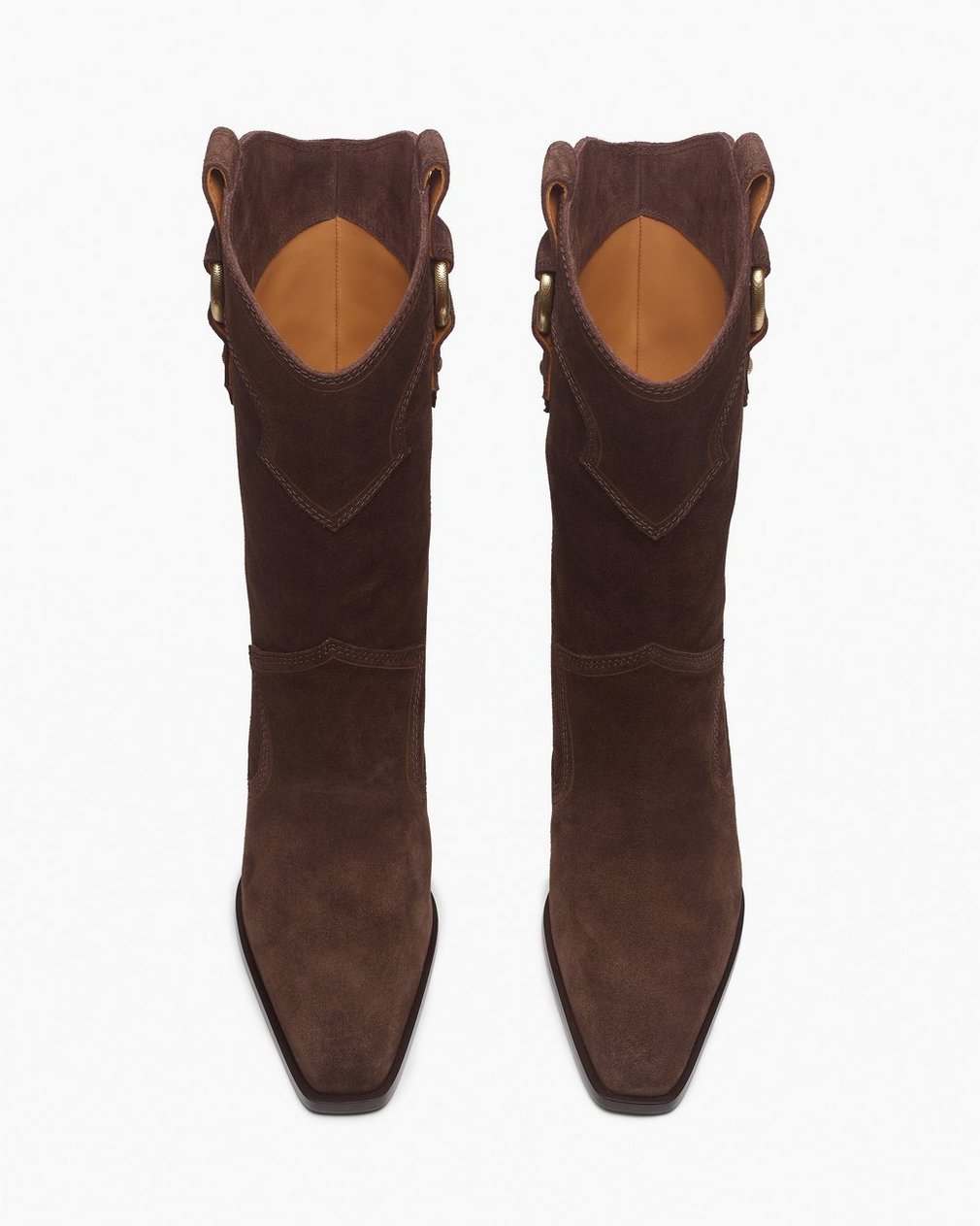 Joni Suede Cowboy Boots Dark Espresso Suede - Image 5