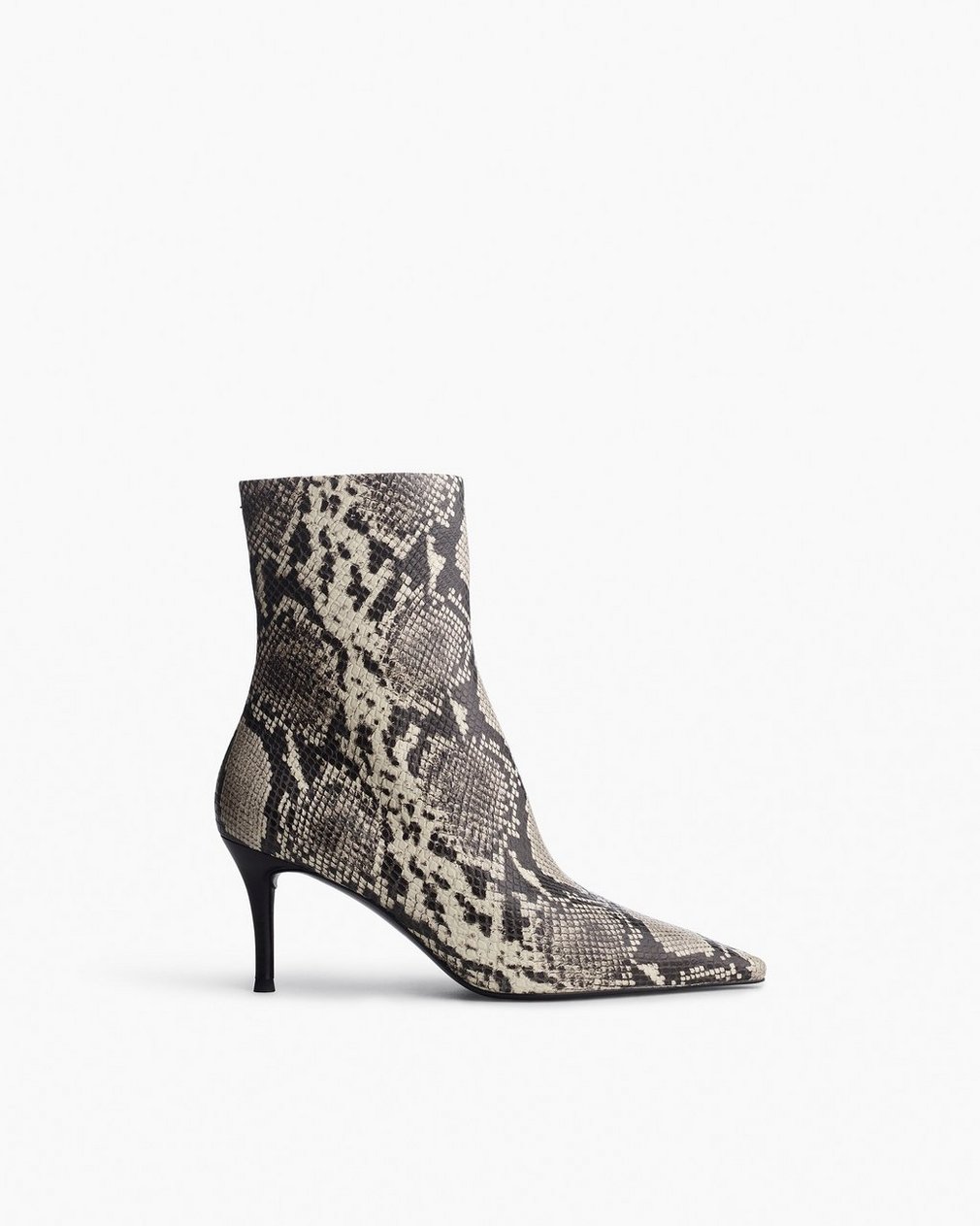 Mercer Embossed Leather Ankle Boots White Snake