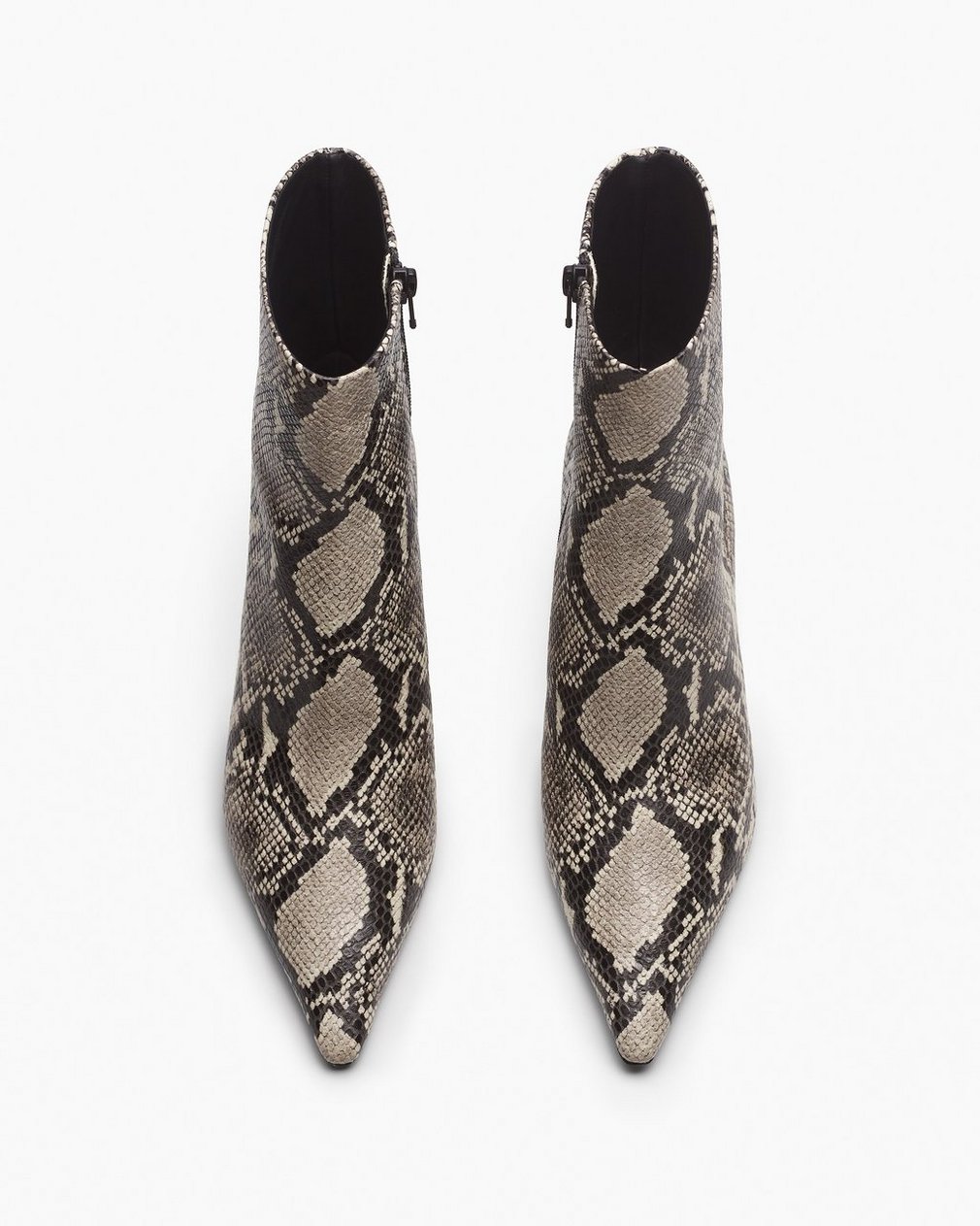 Mercer Embossed Leather Ankle Boots White Snake - Image 5