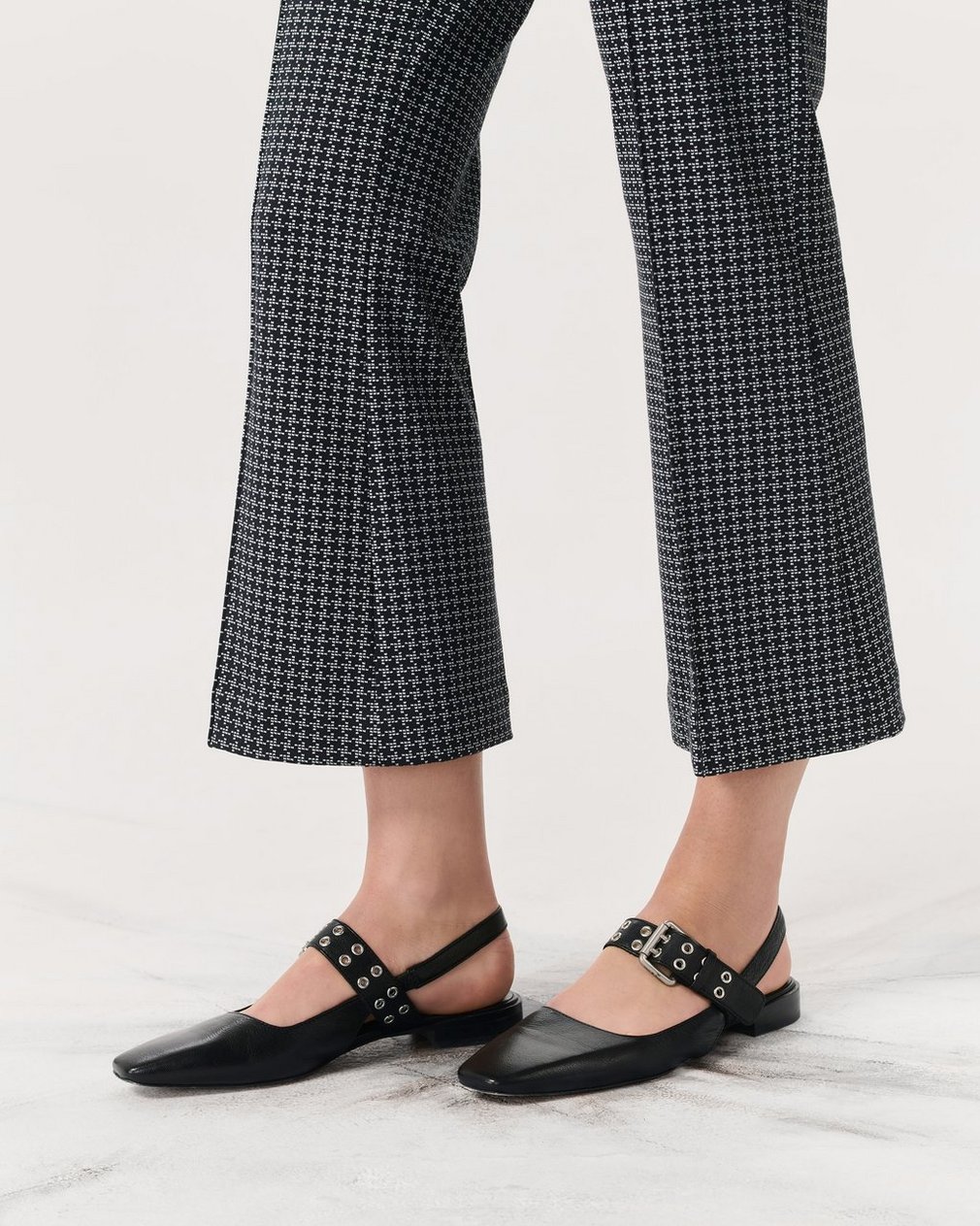 Astra Leather Slingback Flats Black - Image 2
