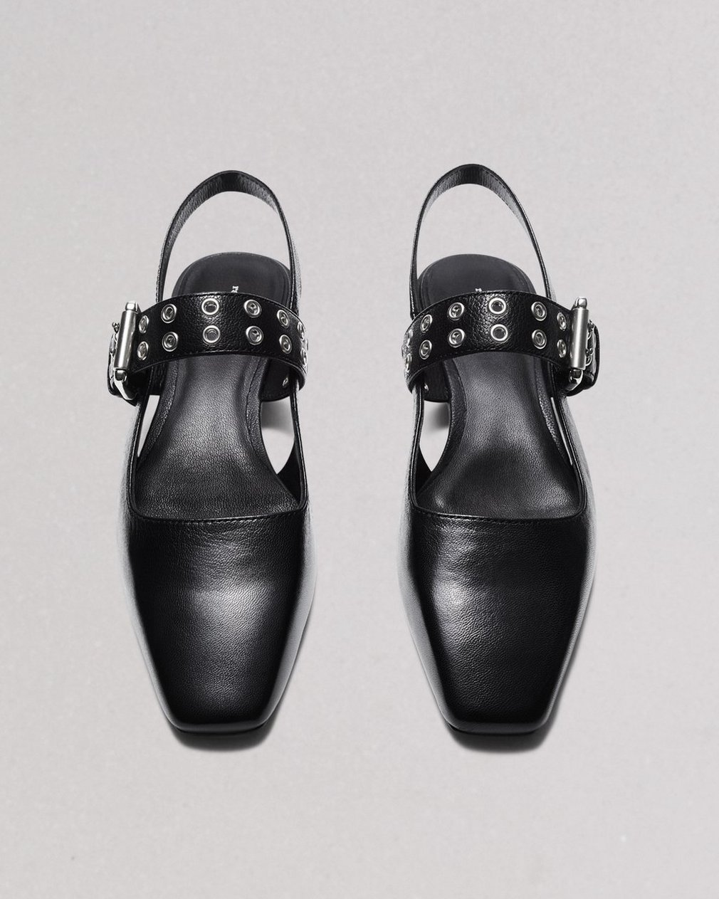 Astra Leather Slingback Flats Black - Image 4