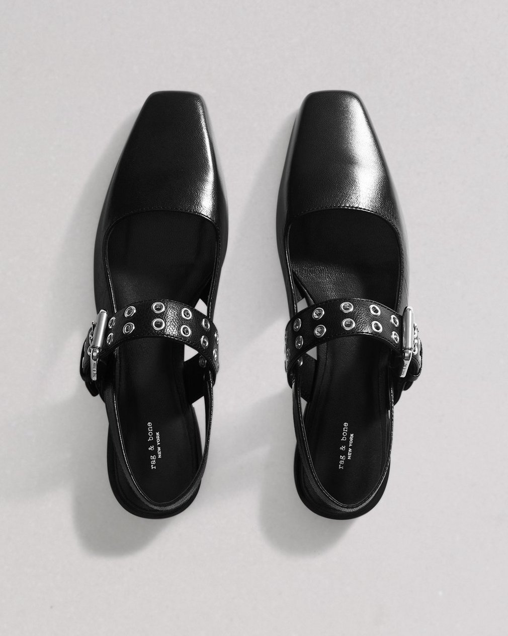 Astra Leather Slingback Flats Black - Image 6