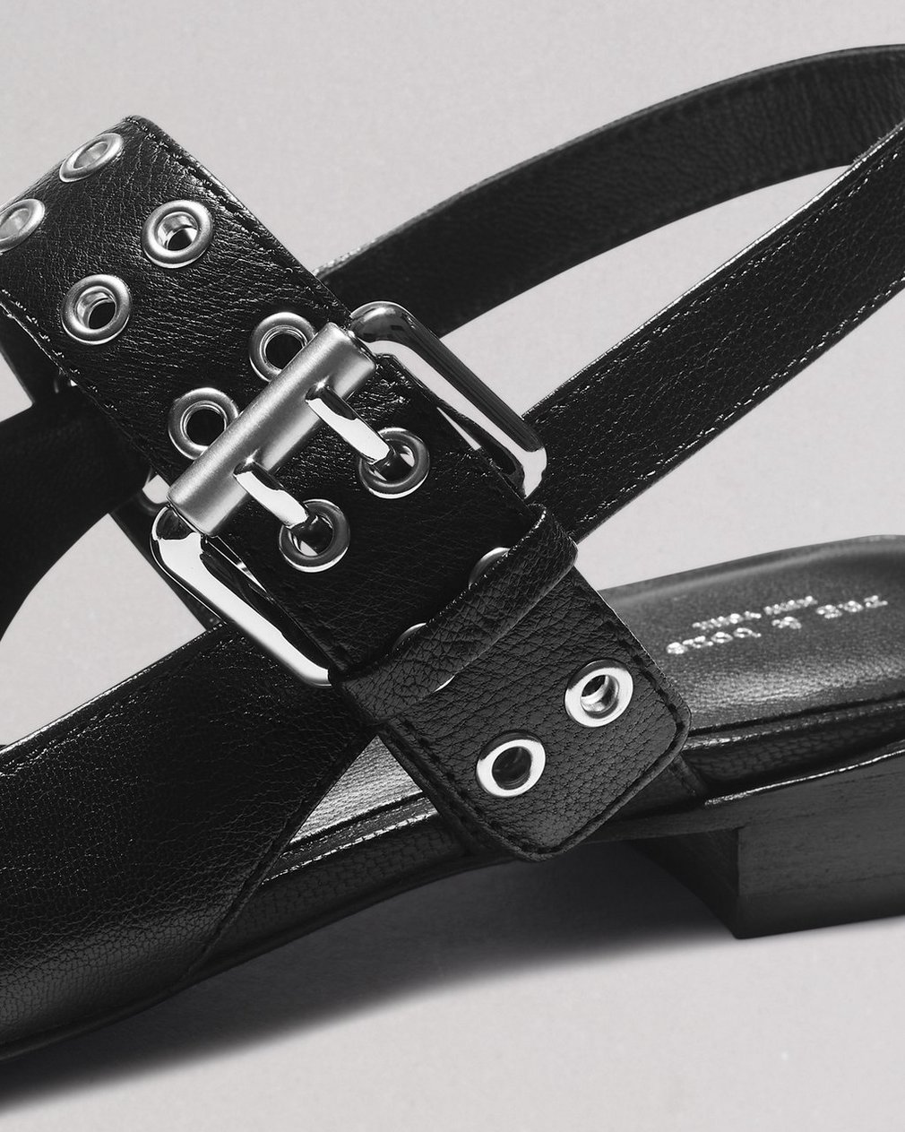 Astra Leather Slingback Flats Black - Image 7