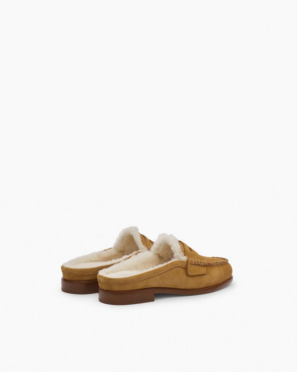 Carter Suede Shearling Mules Caramel Suede Shearling - Image 4