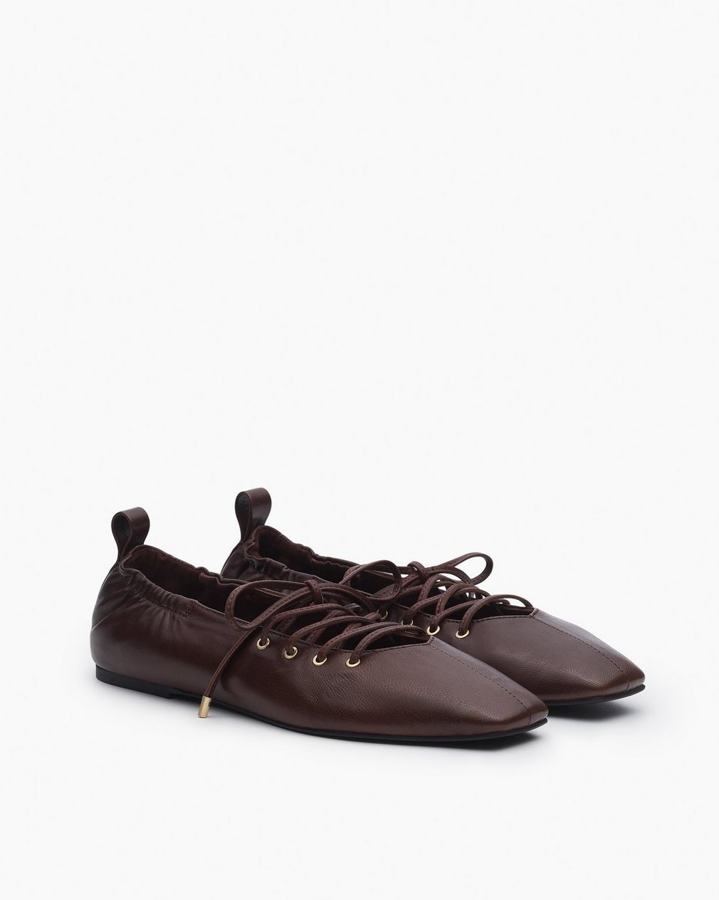 Sophia Leather Ballet Flats Mocha - Image 3