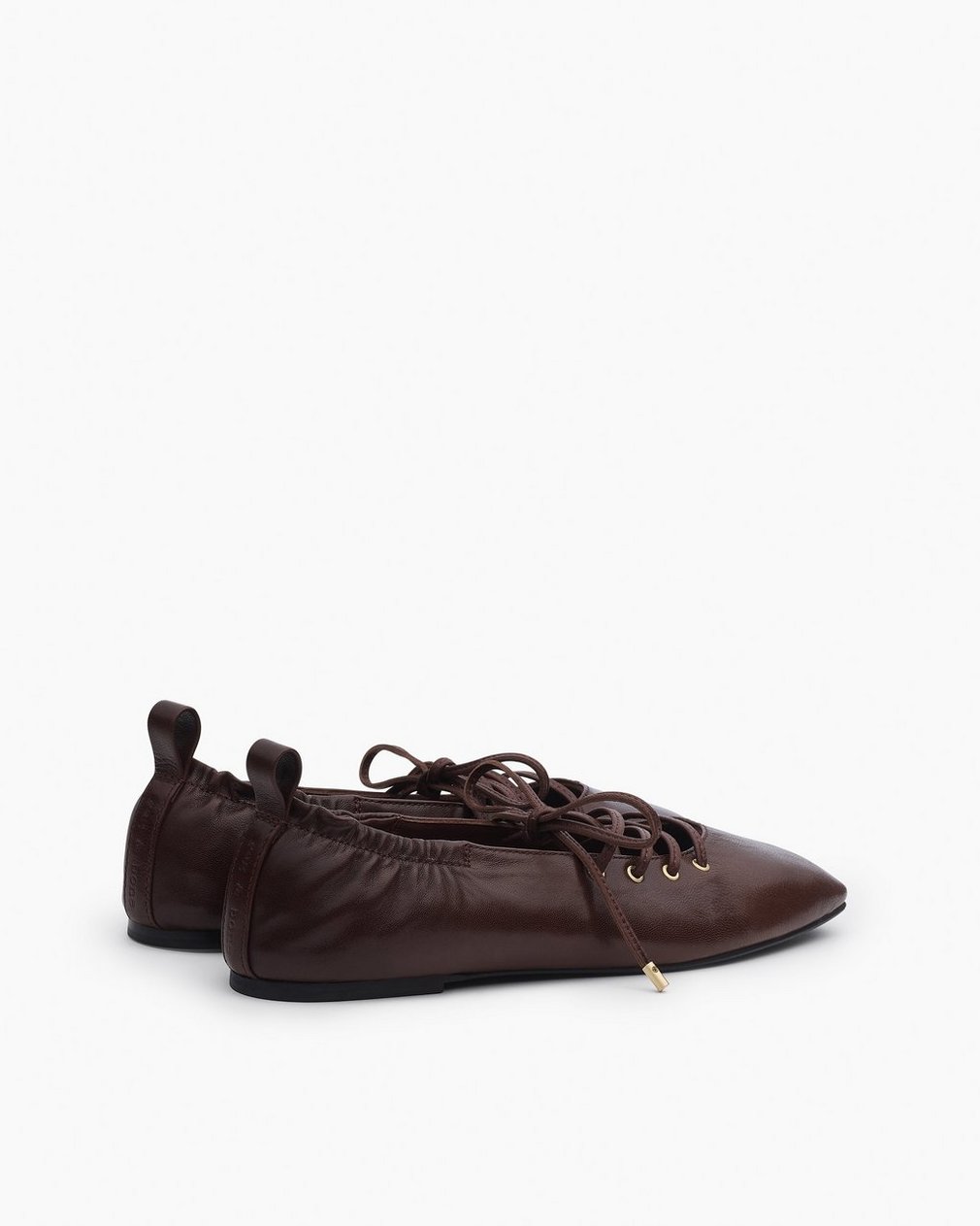 Sophia Leather Ballet Flats Mocha - Image 4
