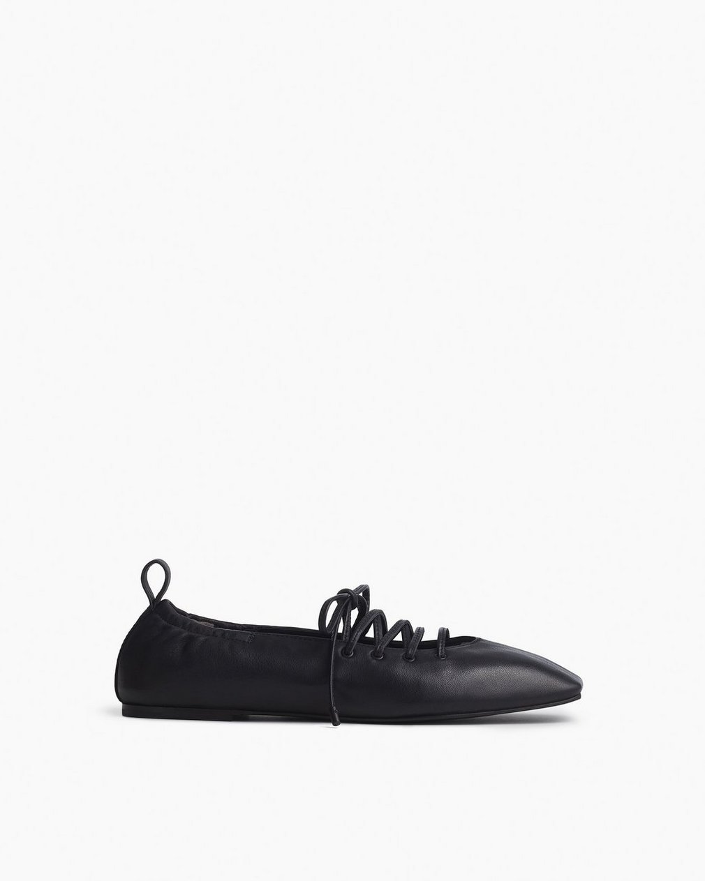 Sophia Leather Ballet Flats Black