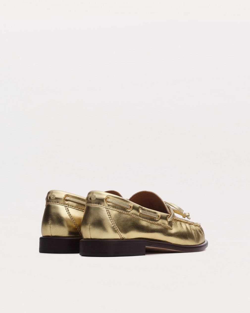 Carter Metallic Leather Boat Shoes Gold - Image 3