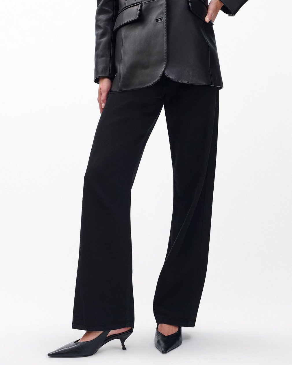 Madison Leather Slingbacks Black - Image 2