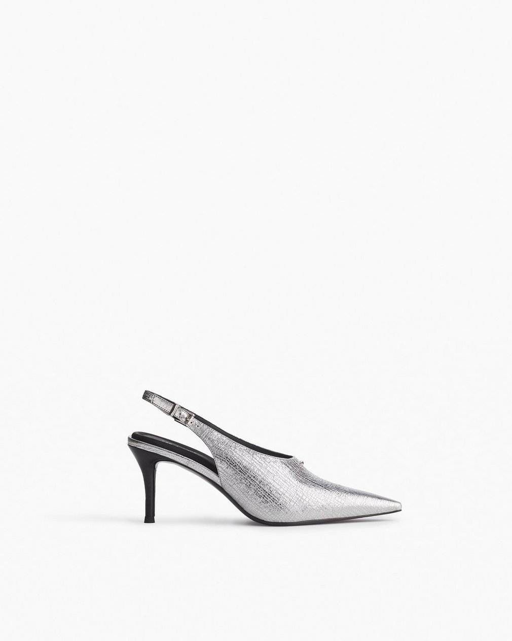 Mercer Leather Slingbacks Silver