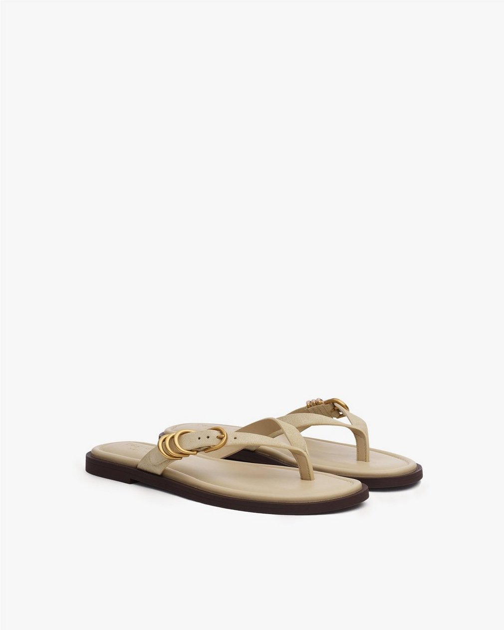 Gia Suede Flip Flops Macadamia Suede - Image 3