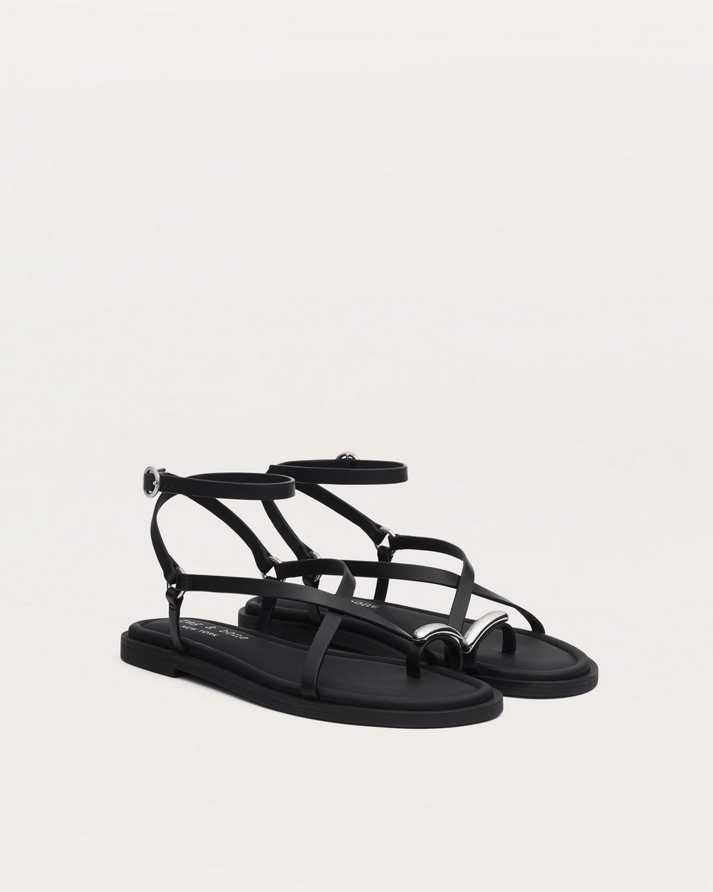 Geo Toe Ring Sandals Black - Image 3