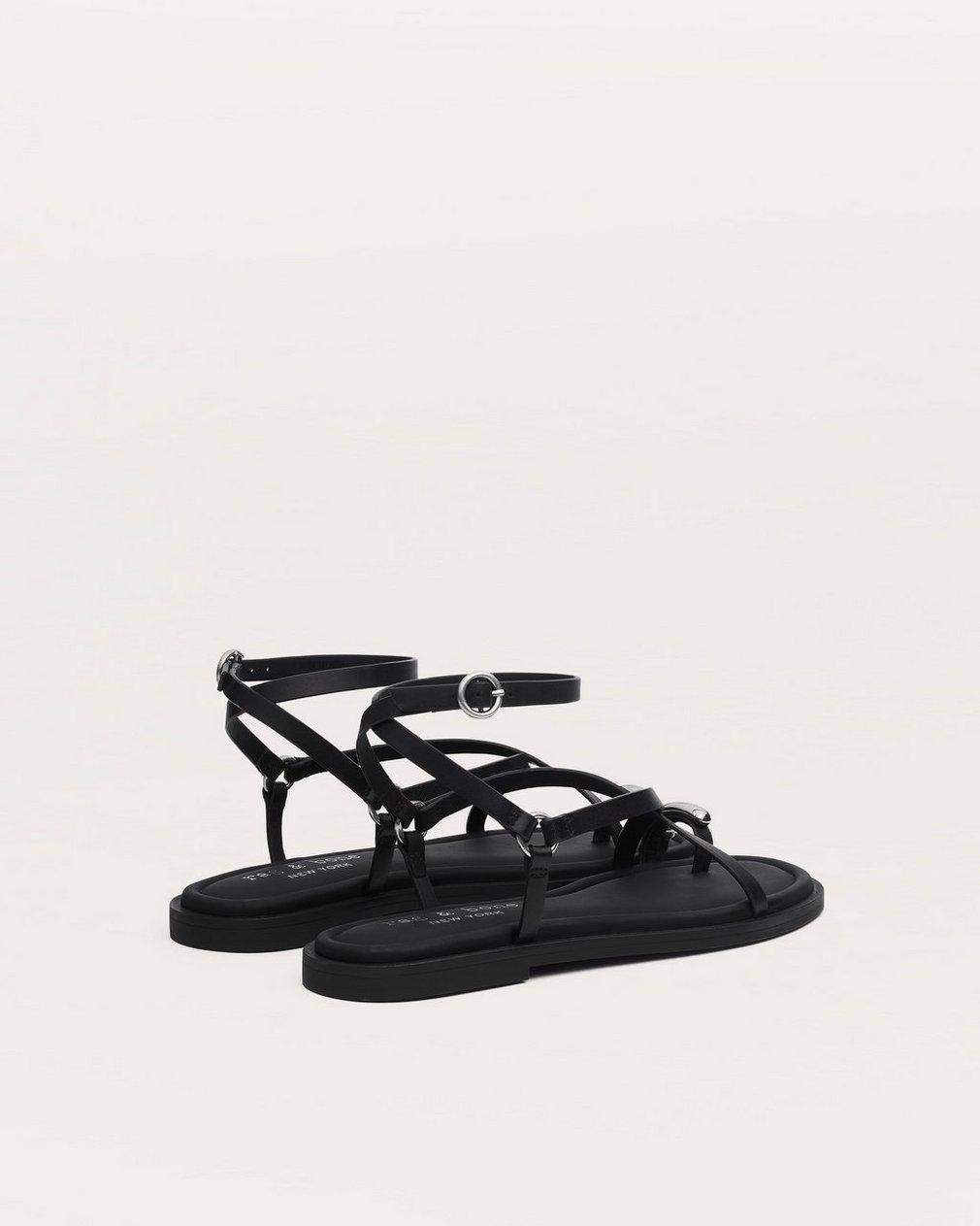 Geo Toe Ring Sandals Black - Image 4
