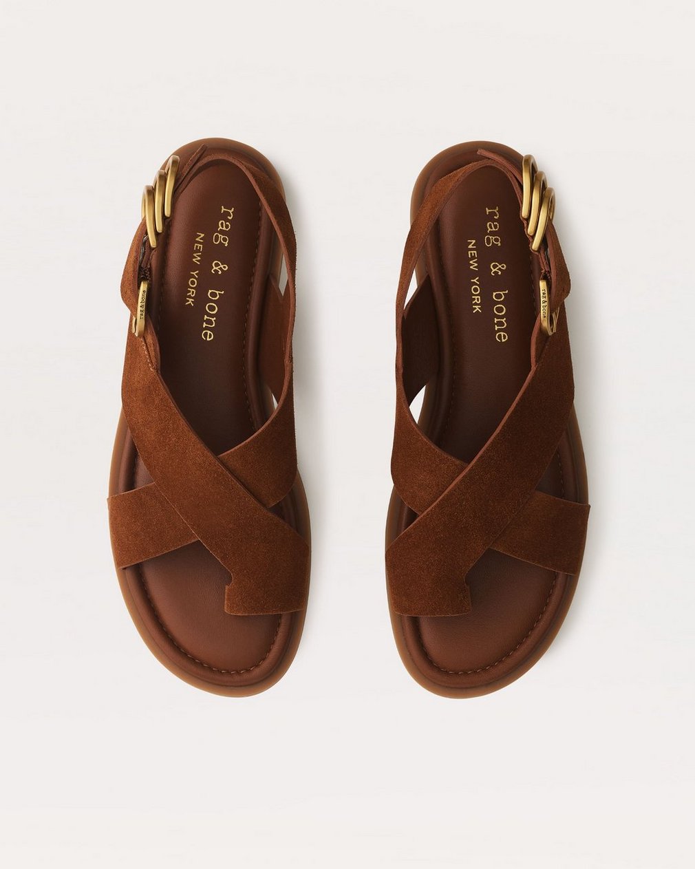 Gia Suede Crossover Sandals Umber Suede - Image 4