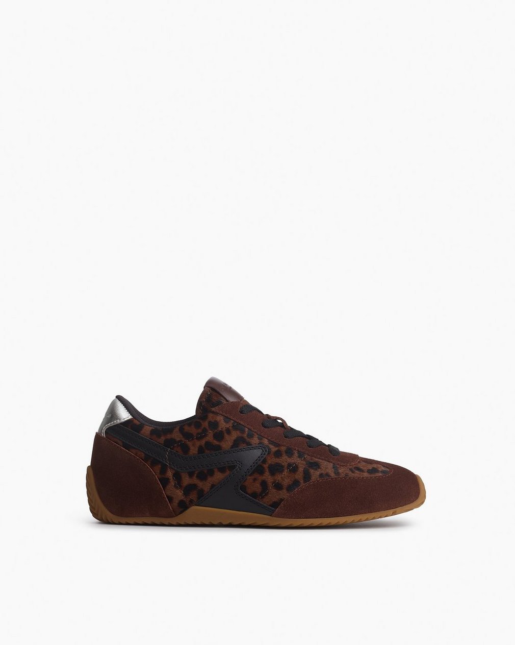 Ultra Slim Retro Runner Sneakers Leopard Mocha
