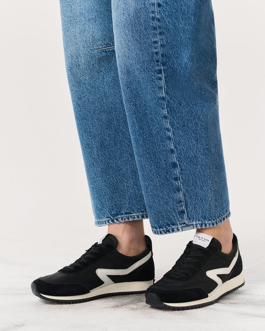 Black Retro Runner: Recycled Materials Sneaker - Image 2