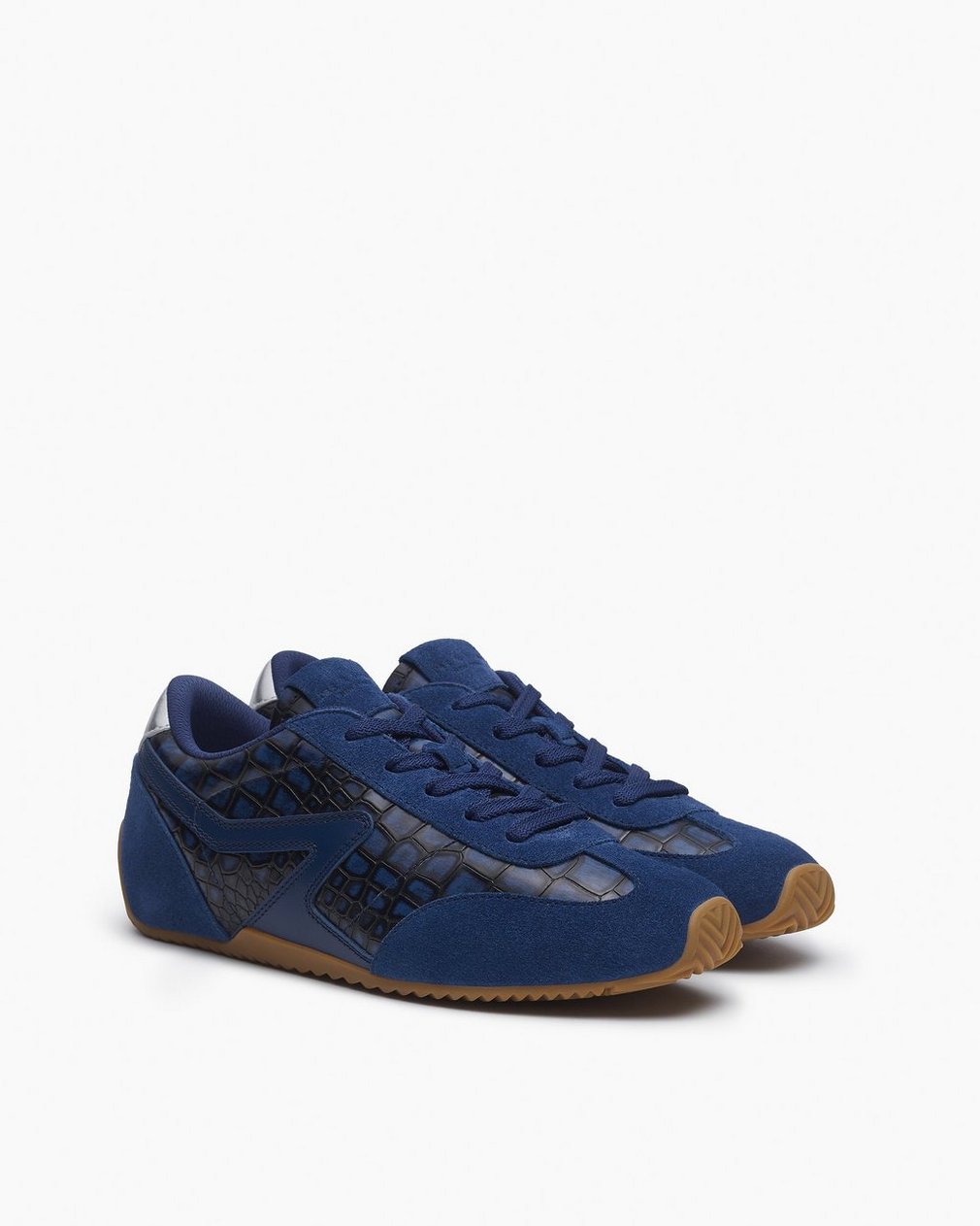 Ultra Slim Retro Runner Sneakers Indigo Croc - Image 3