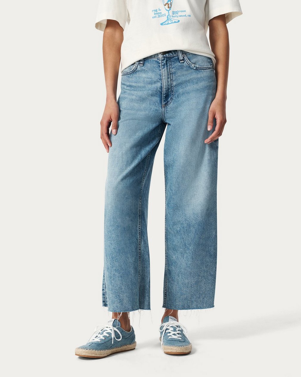 Retro Espadrille Sneakers Light Wash Denim - Image 2