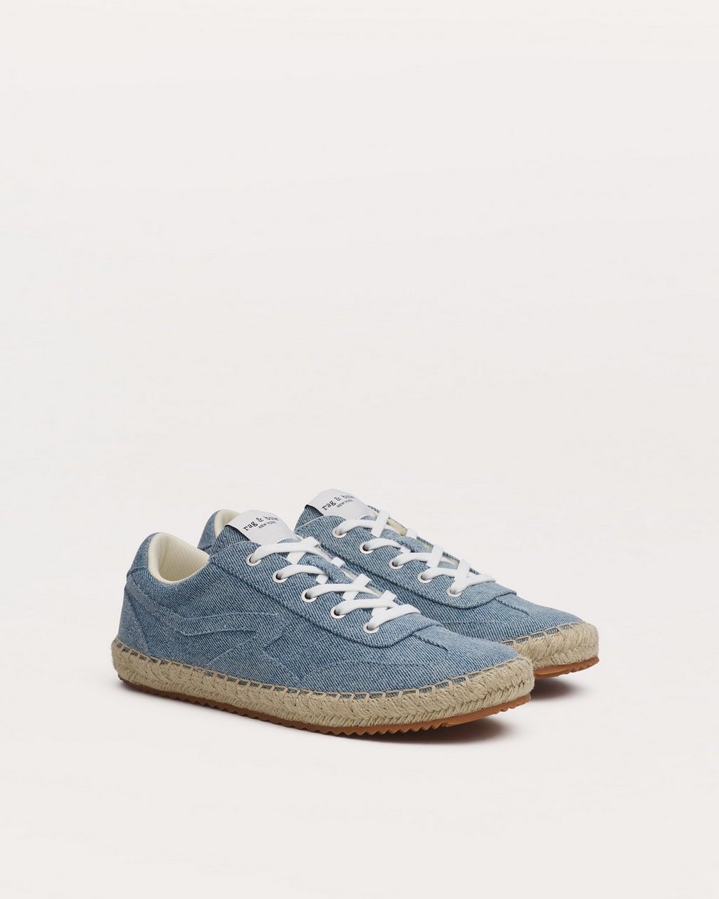 Retro Espadrille Sneakers Light Wash Denim - Image 3