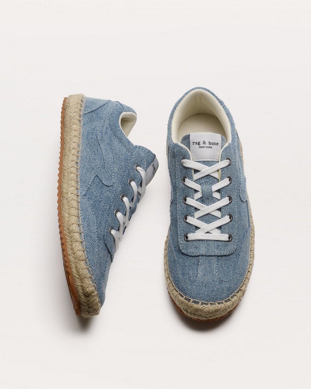 Retro Espadrille Sneakers Light Wash Denim - Image 5