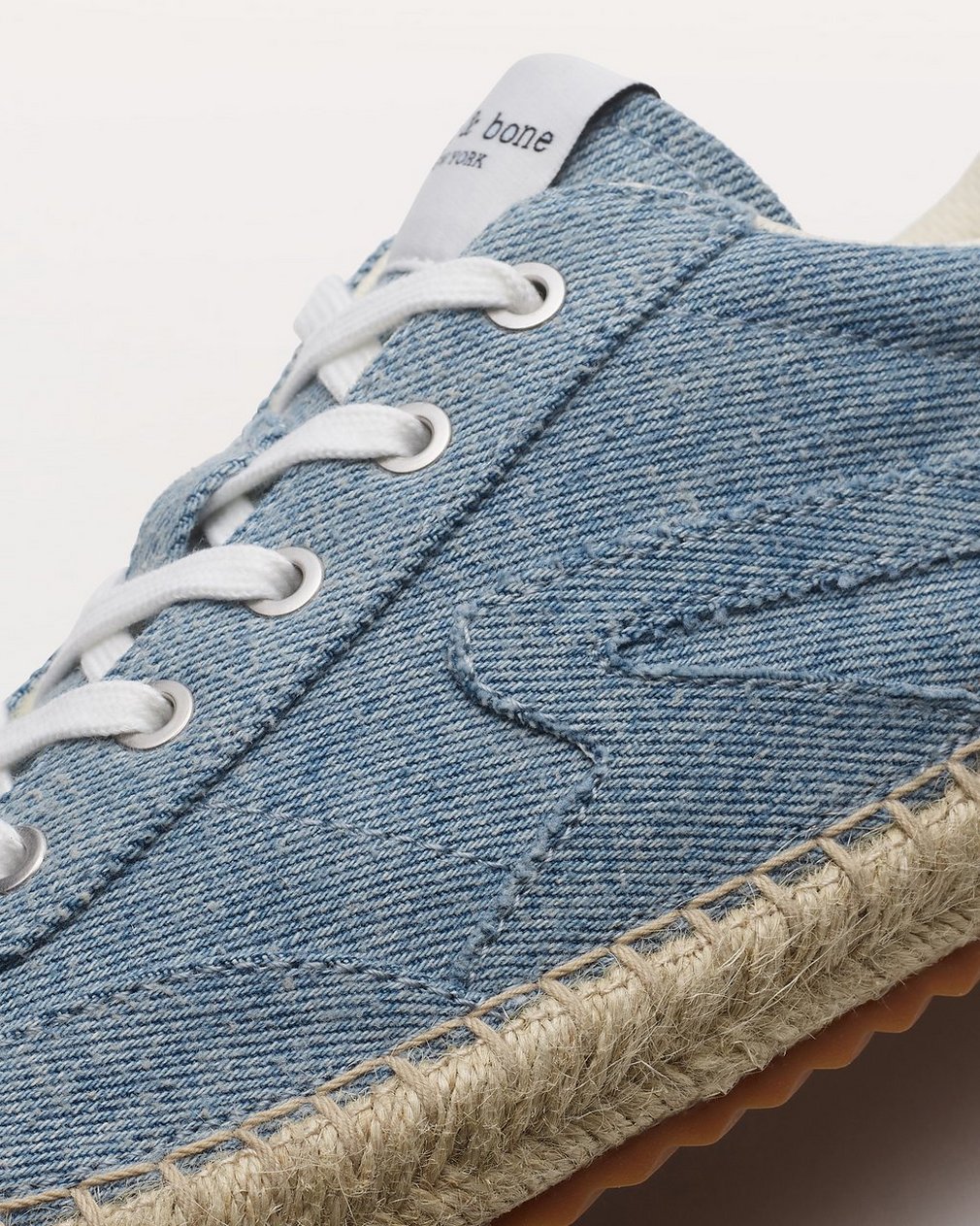 Retro Espadrille Sneakers Light Wash Denim - Image 6