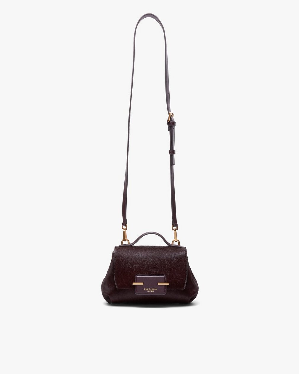 Realm Small Calf Hair Crossbody Bag Blackberry