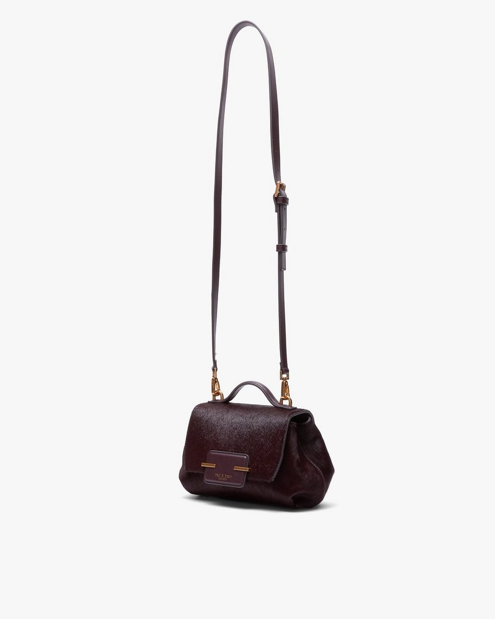 Realm Small Calf Hair Crossbody Bag Blackberry - Image 2