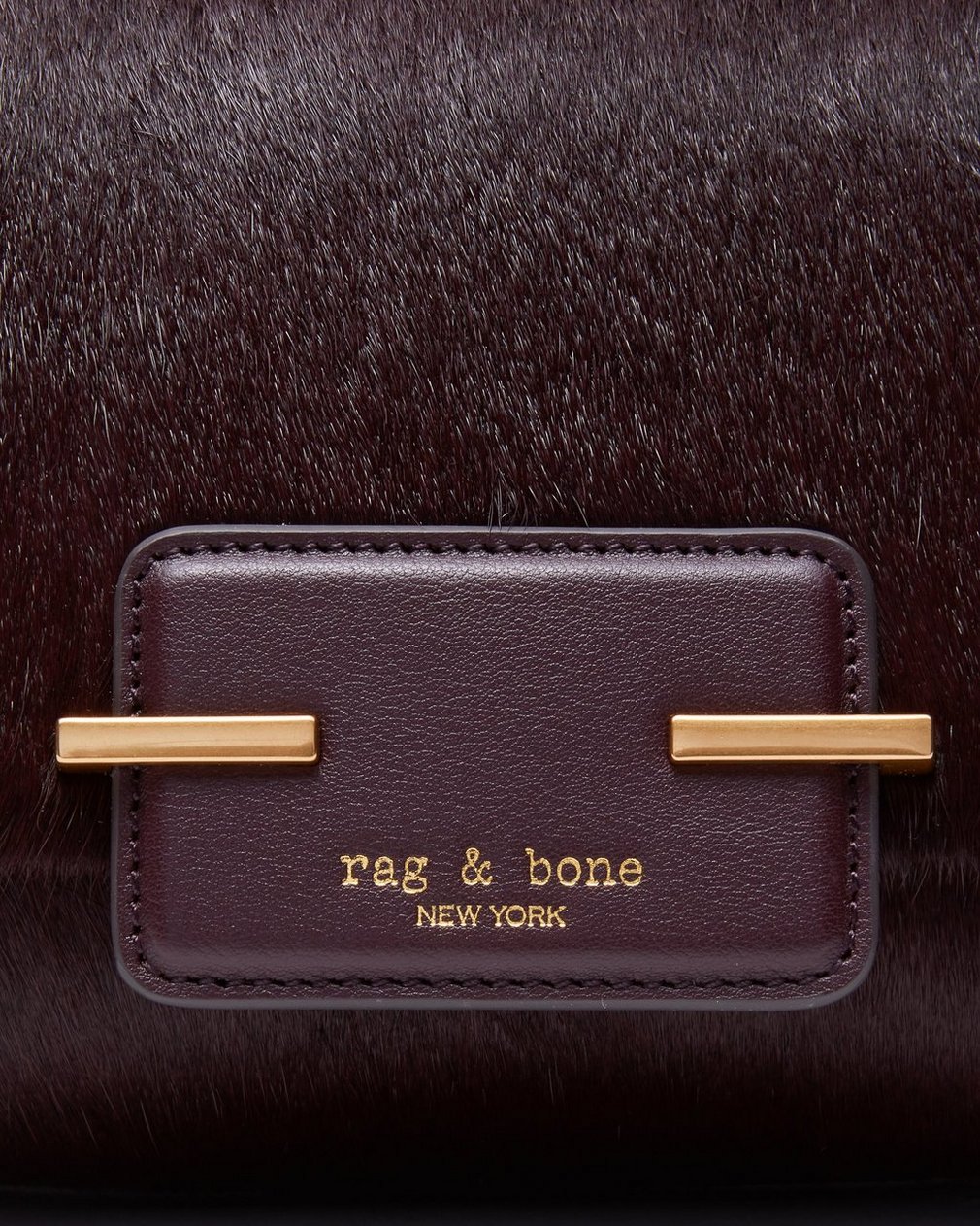 Realm Small Calf Hair Crossbody Bag Blackberry - Image 5