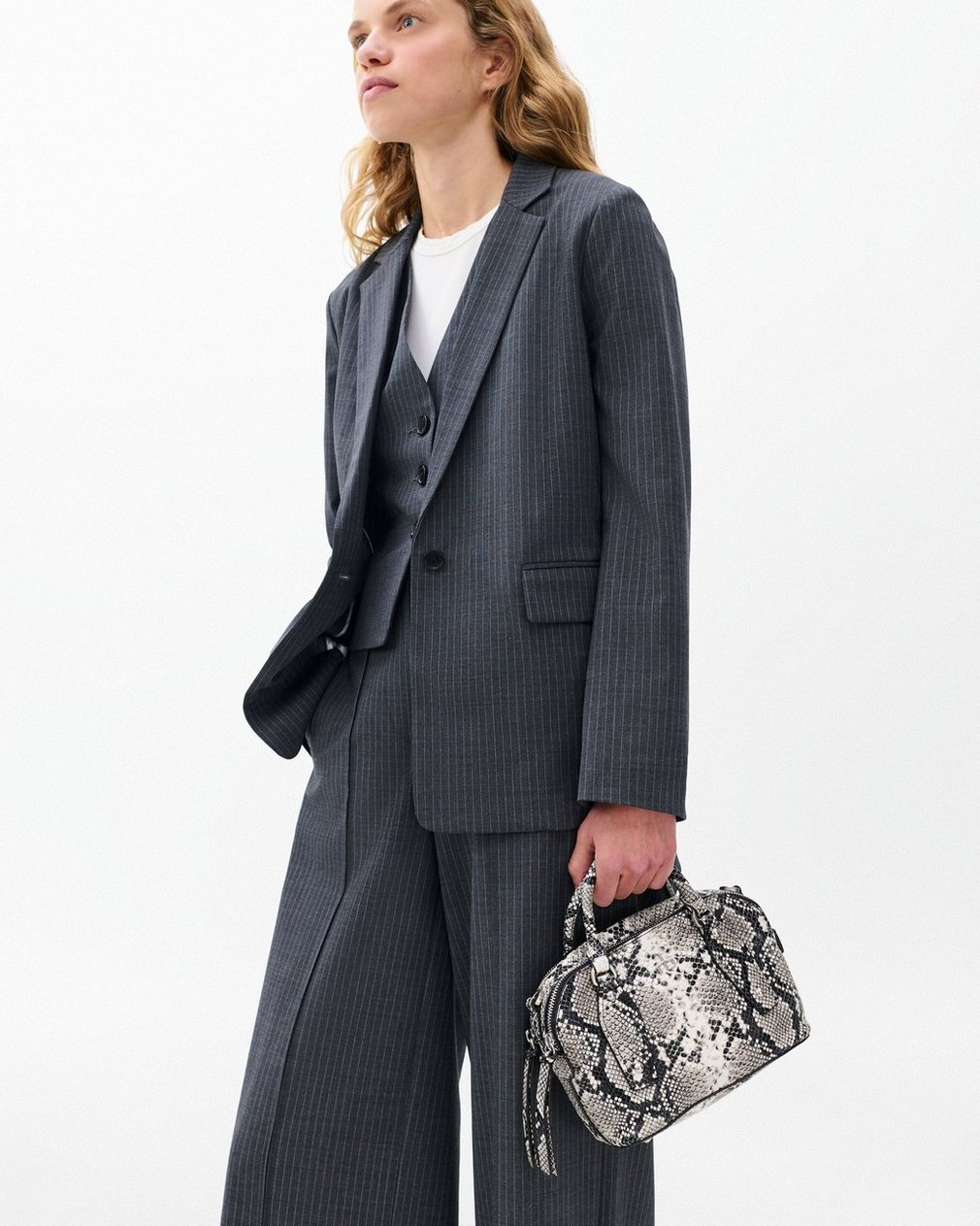 Gramercy Small Snakeskin Leather Satchel Natural - Image 3