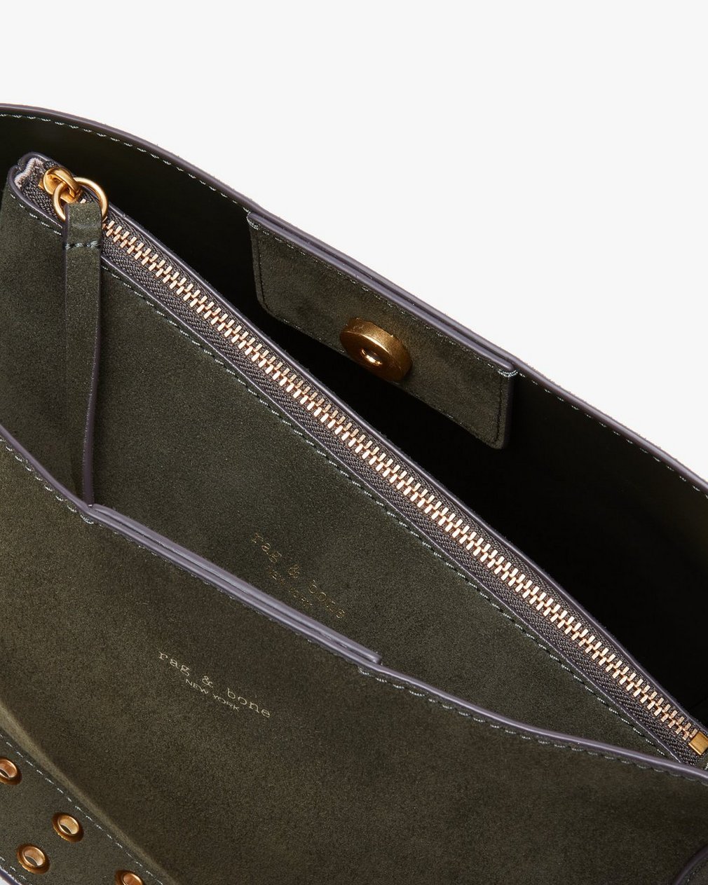 Parker Suede Bucket Bag Forest - Image 7