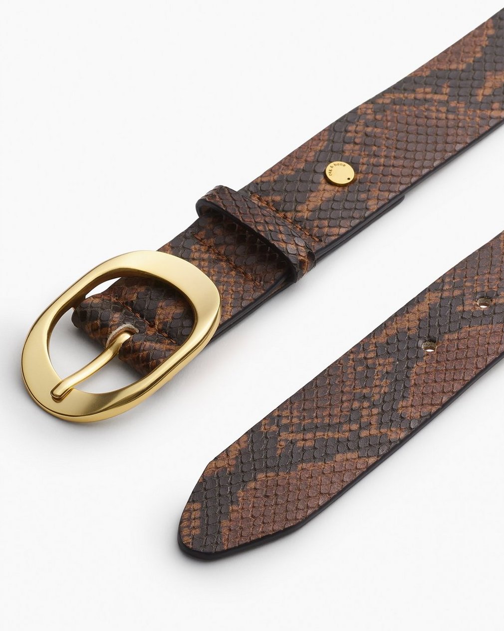 Vera Leather Belt Mocha Snake - Image 3